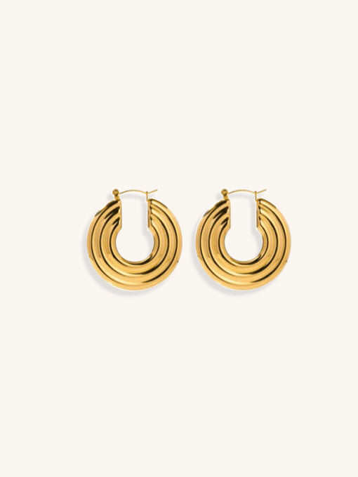 Anabel Ribbed Hoop Earrings