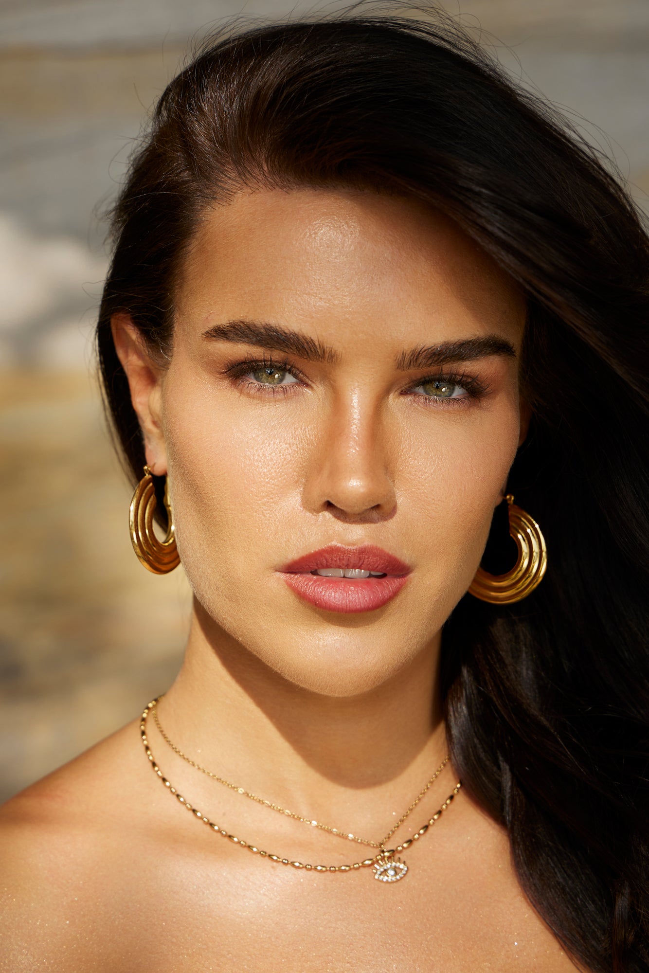 Anabel Ribbed Hoop Earrings