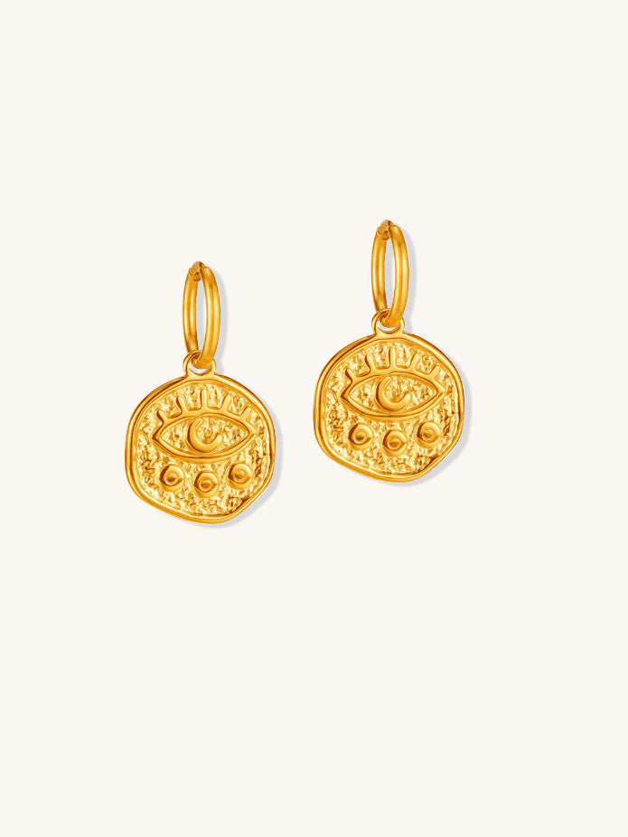 Madison Round Mini Evil Eye Earrings